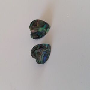 Abalone Shell Earrings Heart Shaped Studs Boho Love